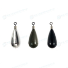 Tungsten alloy short tear dropshot Fishing weight G/P Black