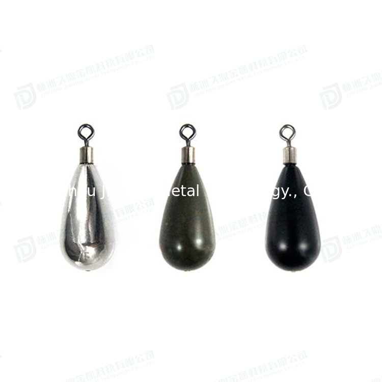Tungsten alloy short tear dropshot Fishing weight G/P Black