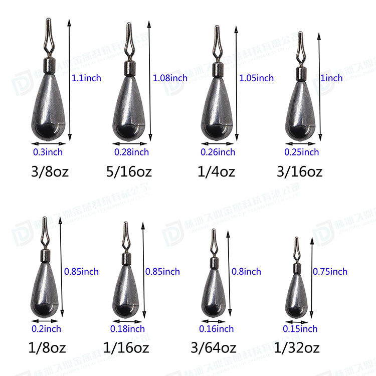 Tungsten Tear Drop Shot fishing weight lure weight 1/8oz, 3/16oz, 1/4oz, 5/16oz, 3/8oz,1/2oz 97% tungsten